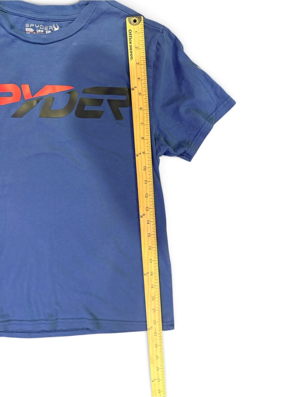 SPYDER Graphic Logo T-Shirt Mens Small Blue Short Sleeve Performance Gym Workout